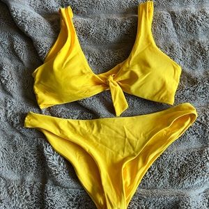 yellow swimsuit